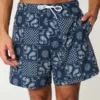 Seersucker-Volley-Badehose, mittellang