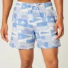 Seersucker-Volley-Badehose, mittellang