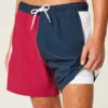 Seersucker-Volley-Badehose, mittellang