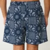 Seersucker-Volley-Badehose, mittellang