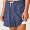 Seersucker-Volley-Badehose, mittellang