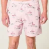 Seersucker-Volley-Badehose, mittellang