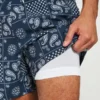 Seersucker-Volley-Badehose, mittellang