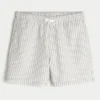Seersucker-Volley-Badehose, mittellang