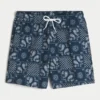 Seersucker-Volley-Badehose, mittellang