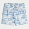 Seersucker-Volley-Badehose, mittellang