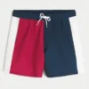 Seersucker-Volley-Badehose, mittellang