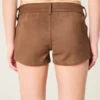 Shorts aus Kunstwildleder mit niedriger Leibhöhe