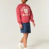 Shorts mit amerikanischem Flaggenmuster, Länge bis zur Mitte des Oberschenkels