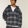 Skaterjacke mit Kapuze aus kariertem Flanell