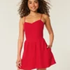 Skort-Kleid aus Leinenmischung mit offenem Rücken