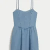 Skort-Kleid aus Leinenmischung mit offenem Rücken