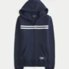Slim Striped 1998 Graphic Zip-Up Hoodie