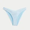 Smocked High-Leg Cheeky Bikini Bottom