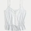 Spitzen-Detail-Peplum-Top