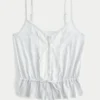 Spitzen-Detail-Peplum-Top