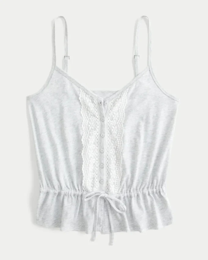 Spitzen-Detail-Peplum-Top