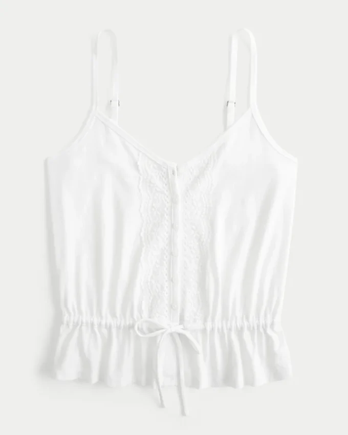 Spitzen-Detail-Peplum-Top