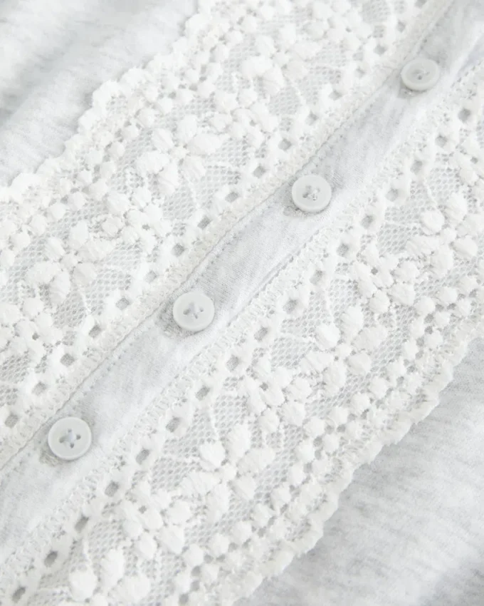 Spitzen-Detail-Peplum-Top