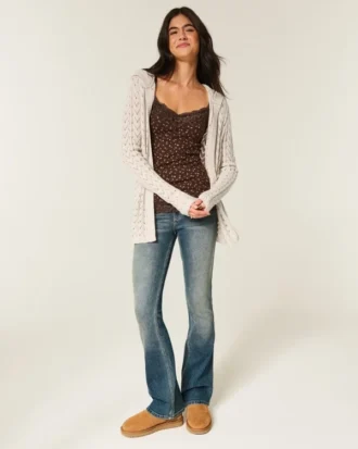 Stitchy Kapuzencardigan ohne Verschluss