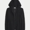 Stitchy Kapuzencardigan ohne Verschluss