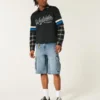 Superbaggy-Cargoshorts aus mittelblau gewaschenem Denim