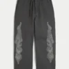 Superbaggy-Sweathose mit Double-Flame-Grafik