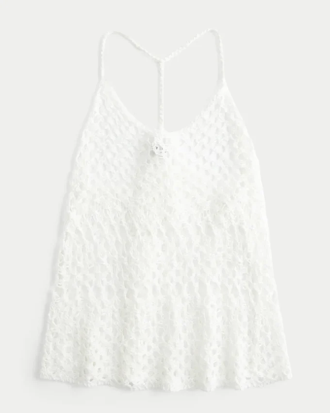 Tanktop im Racerback-Stil mit Häkeloptik