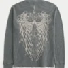 Thermoshirt mit Rosen- und Engelsflügel-Motiv