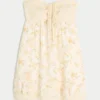 Trägerloses Babydoll-Minikleid mit Rüschen