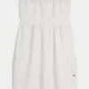 Trägerloses Mini-Kleid aus Frottee