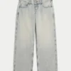 Ultra-Low-Rise-Baggy-Jeans in heller Waschung