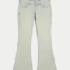 Ultra Low-Rise Light Wash Flare Jeans
