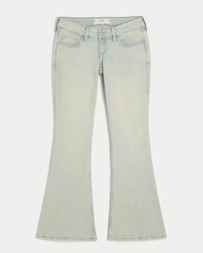 Ultra Low-Rise Light Wash Flare Jeans