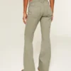Ultra-niedrig geschnittene, bestickte Flare-Hose
