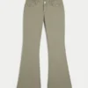 Ultra-niedrig geschnittene, bestickte Flare-Hose
