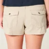 Ultra-niedrige Khaki-Twill-Mini-Shorts