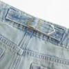 Ultra-niedrige Leibhöhe, hell gewaschen, Baggy-Jeans mit Schnallenverschluss hinten
