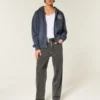 Washed Black Logo Graphic Baggy Jeans