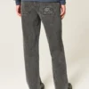 Washed Black Logo Graphic Baggy Jeans