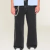 Washed Black Star Graphic Super Baggy Jeans