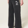 Washed Black Star Graphic Super Baggy Jeans
