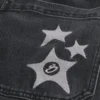 Washed Black Star Graphic Super Baggy Jeans