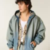 Washed Denim Skaterjacke