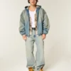 Washed Denim Skaterjacke