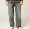 Washed Grey Skater Baggy Jeans