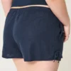 Weiche Shorts mit seitlicher Schleife aus Leinenmischung