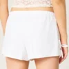 Weiche Shorts mit seitlicher Schleife aus Leinenmischung