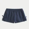 Weiche Shorts mit seitlicher Schleife aus Leinenmischung