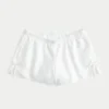 Weiche Shorts mit seitlicher Schleife aus Leinenmischung